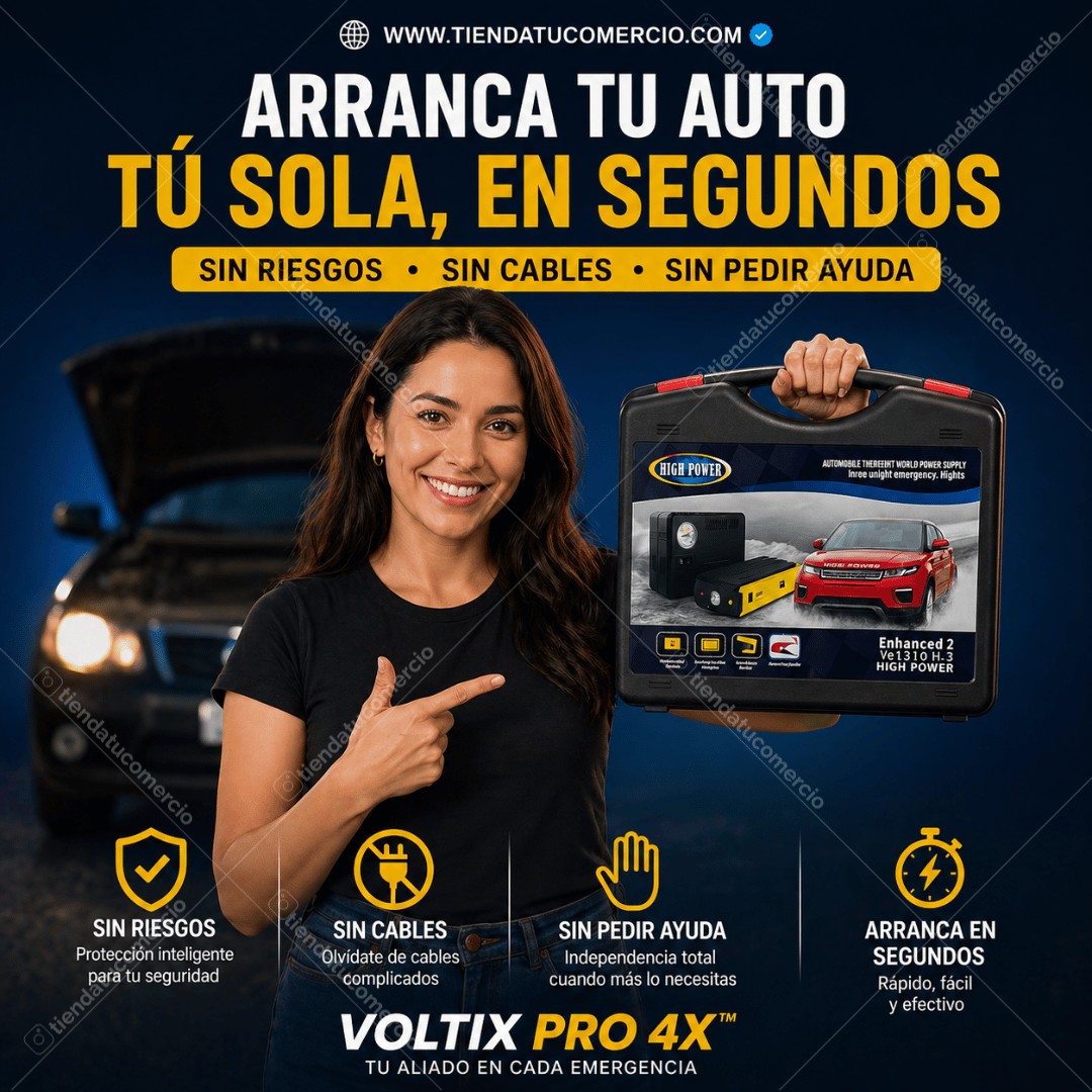 VOLTIX PRO 4X™ – Kit de Emergencia Automotriz 4 en 1