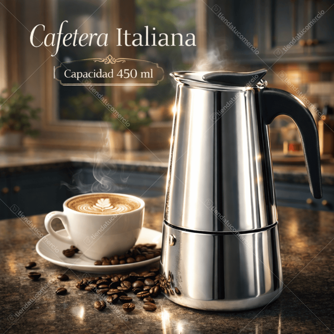 Milano Espresso 450™ – Cafetera Italiana Profesional en Acero Inoxidable