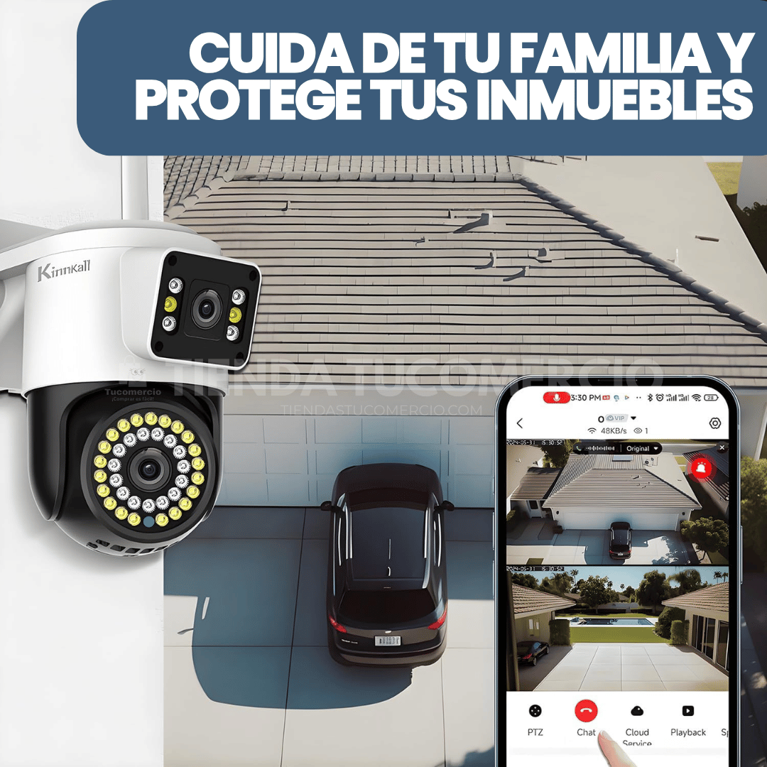 Camara de seguridad y vigilacia doble lente con funciones avanzadas