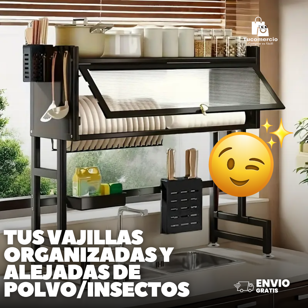 Platero elevado en acero inoxidable 65cm