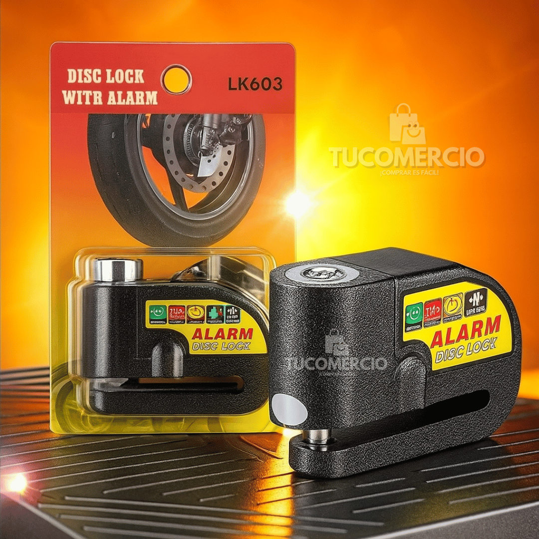 Candado con Alarma ANTIROBO para disco de Moto o Bicicleta