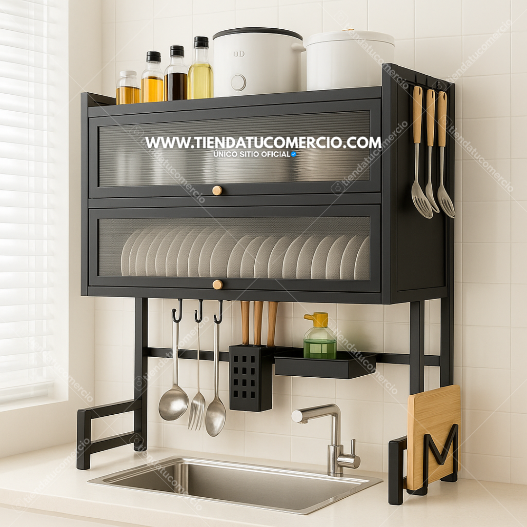 Platero Premium doble cajón en acero inoxidable