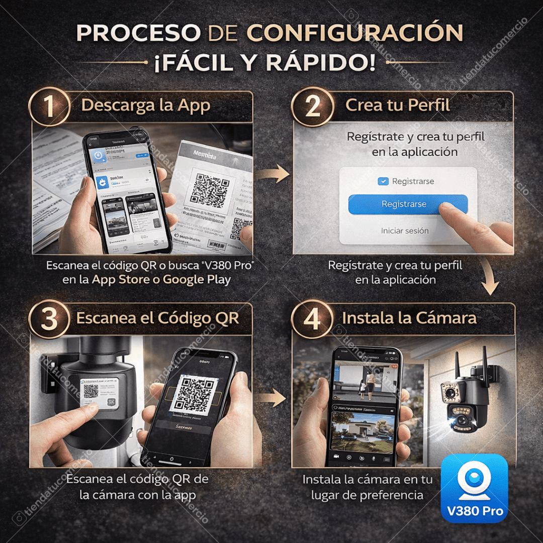 Cámara de Seguridad Inteligente Doble Lente 360° Pro