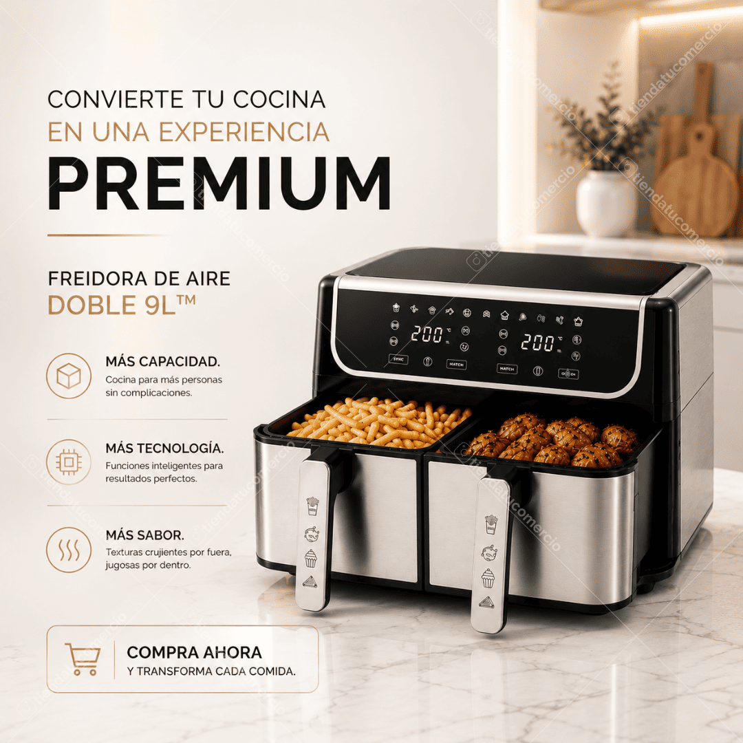 AEROFRAIR DOBLE 9L™ – Freidora de Doble Canasta