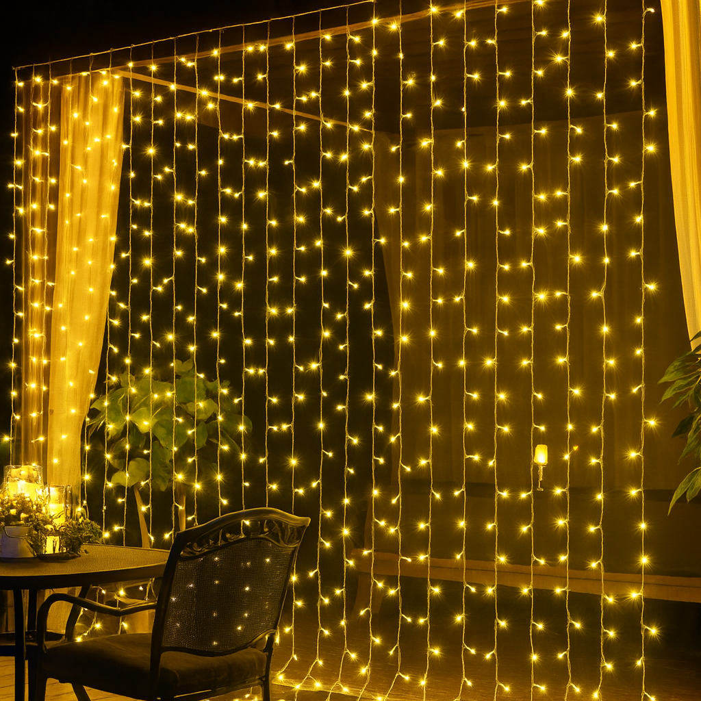 Cortina de luces navideñas 9x2metros 900 leds