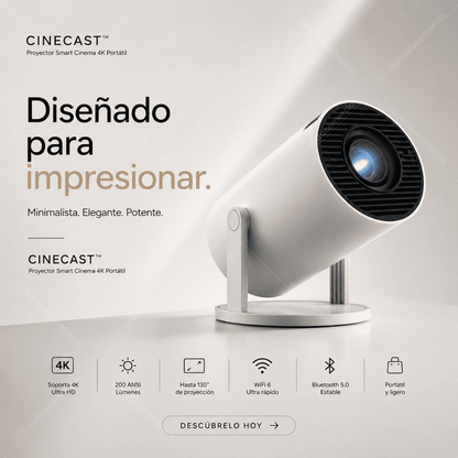 CINECAST™ - Proyector Smart Cinema 4K Portátil