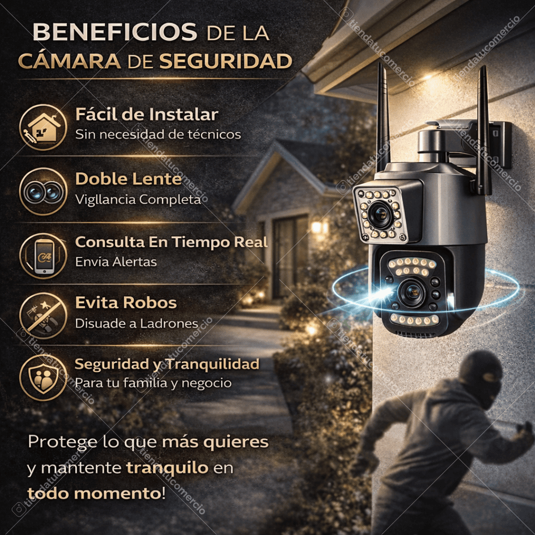 Cámara de Seguridad Inteligente Doble Lente 360° Pro