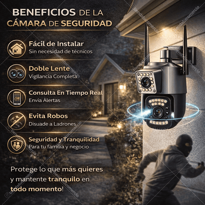Cámara de Seguridad Inteligente Doble Lente 360° Pro