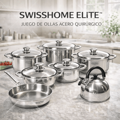 SWISSHOME ELITE™ — Juego de Ollas Acero Quirúrgico