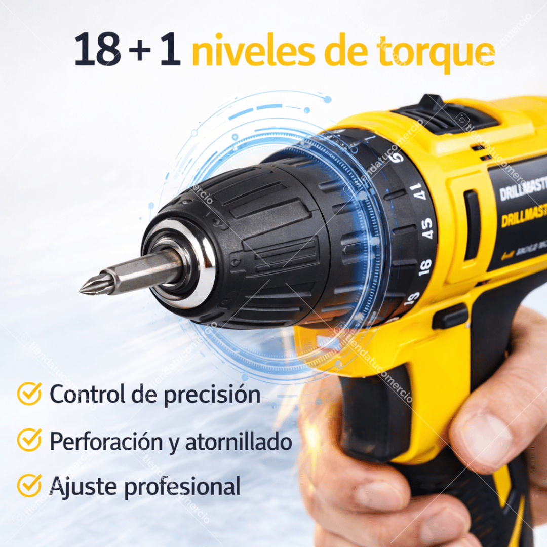 DRILLMASTER PRO™ 48V - Kit Profesional de Taladro Inalámbrico
