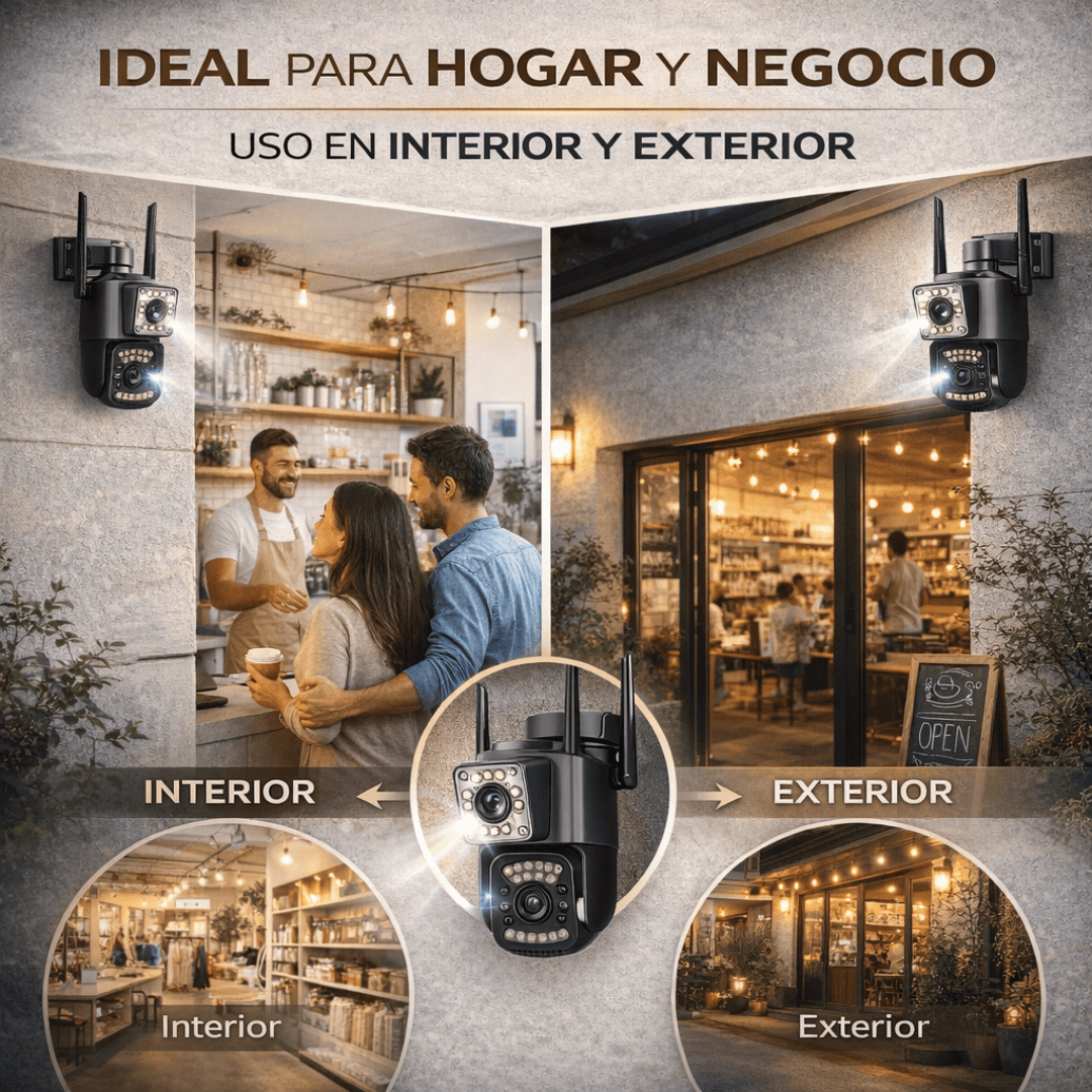 Cámara de Seguridad Inteligente Doble Lente 360° Pro