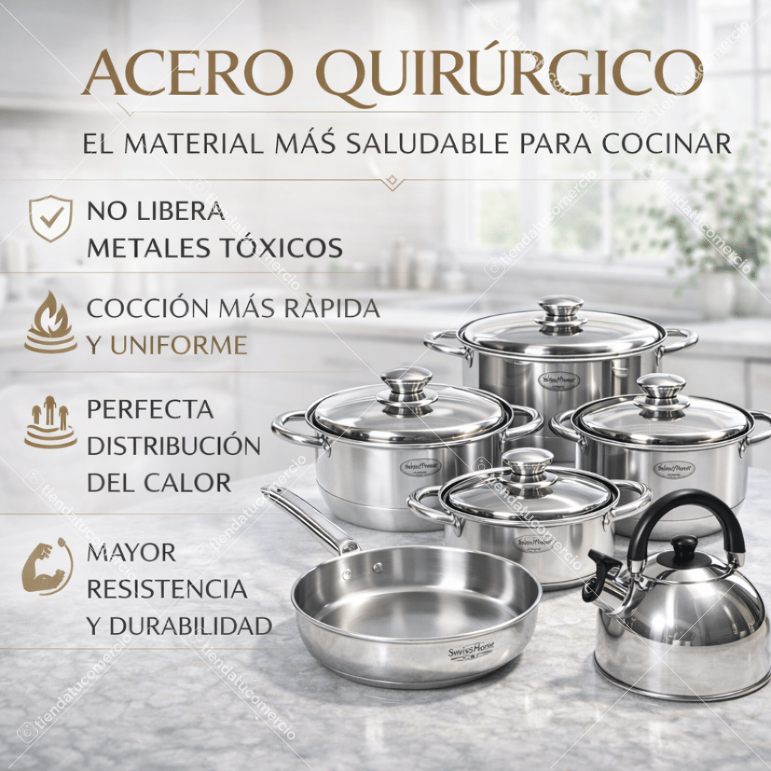 SWISSHOME ELITE™ — Juego de Ollas Acero Quirúrgico