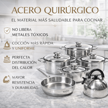 SWISSHOME ELITE™ — Juego de Ollas Acero Quirúrgico