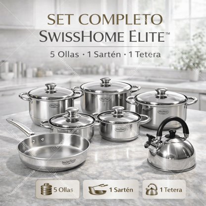 SWISSHOME ELITE™ — Juego de Ollas Acero Quirúrgico