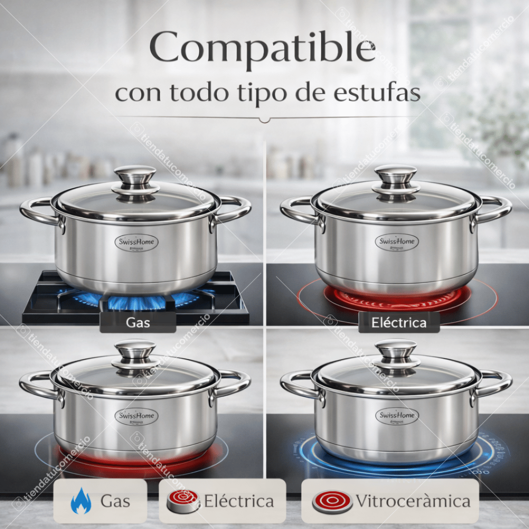 SWISSHOME ELITE™ — Juego de Ollas Acero Quirúrgico