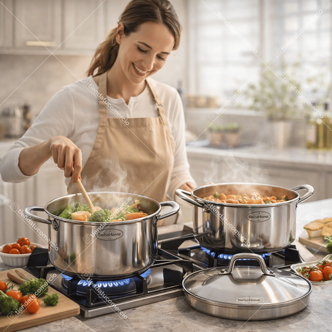 SWISSHOME ELITE™ — Juego de Ollas Acero Quirúrgico