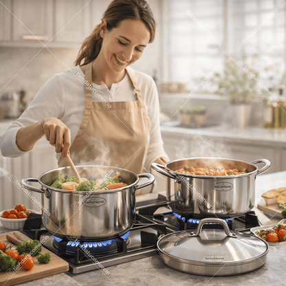 SWISSHOME ELITE™ — Juego de Ollas Acero Quirúrgico