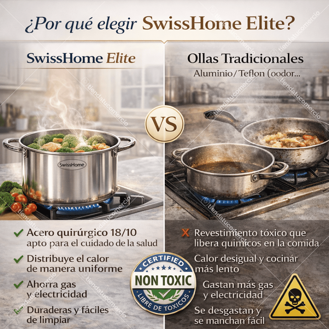 SWISSHOME ELITE™ — Juego de Ollas Acero Quirúrgico