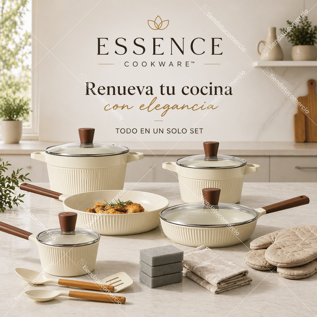 ESSENCE COOKWARE™ - Juego de ollas antiadherentes 16 piezas.