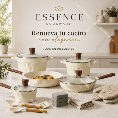ESSENCE COOKWARE™ - Juego de ollas antiadherentes 16 piezas.