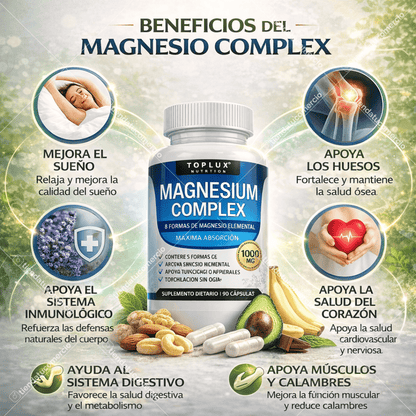 Magnesio Complex 8 Tipos | Energía, Descanso Profundo y Salud Muscular