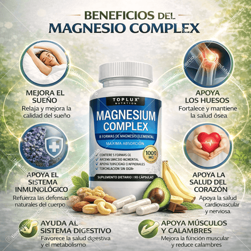 Magnesio Complex 8 Tipos | Energía, Descanso Profundo y Salud Muscular