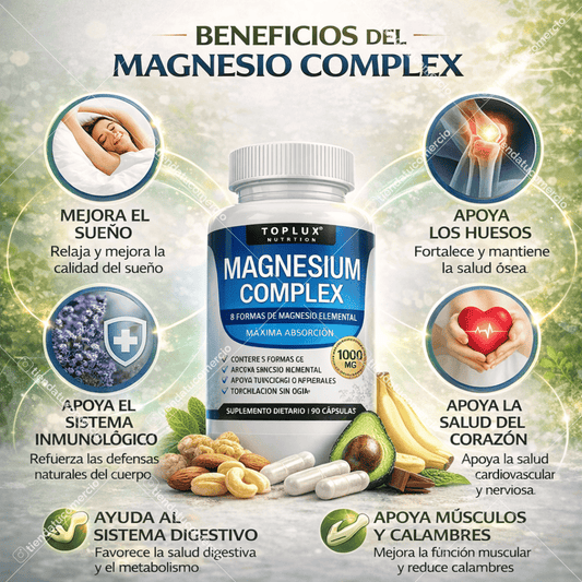Magnesio Complex 8 Tipos | Energía, Descanso Profundo y Salud Muscular
