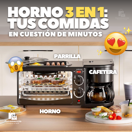 Horno 3 en 1: Horno, Parrilla y Cafetera a la vez