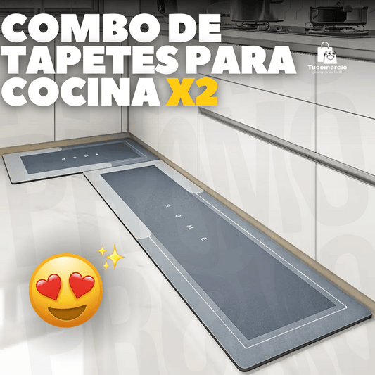 Combo de tapetes para cocina ULTRA ABSORBENTES y ANTIDESLIZANTES