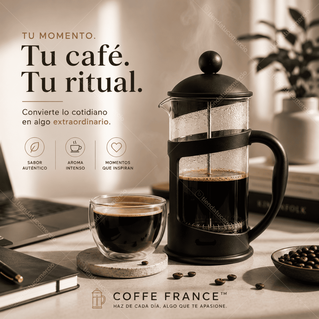 COFFE FRANCE™ - Prensa francesa de 1 litro