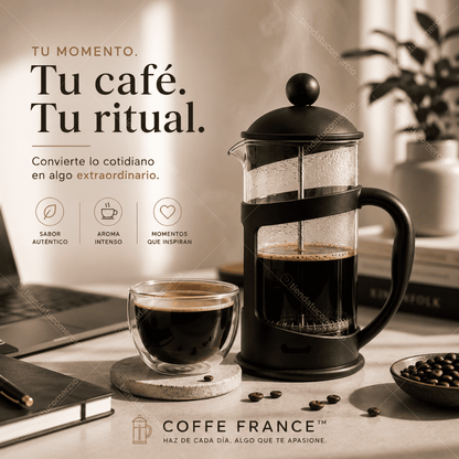 COFFE FRANCE™ - Prensa francesa de 1 litro