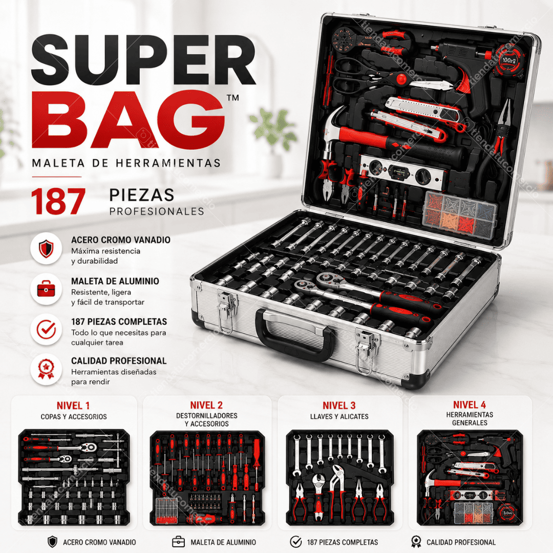 SUPER BAG™ - Maleta de herramientas +800 piezas