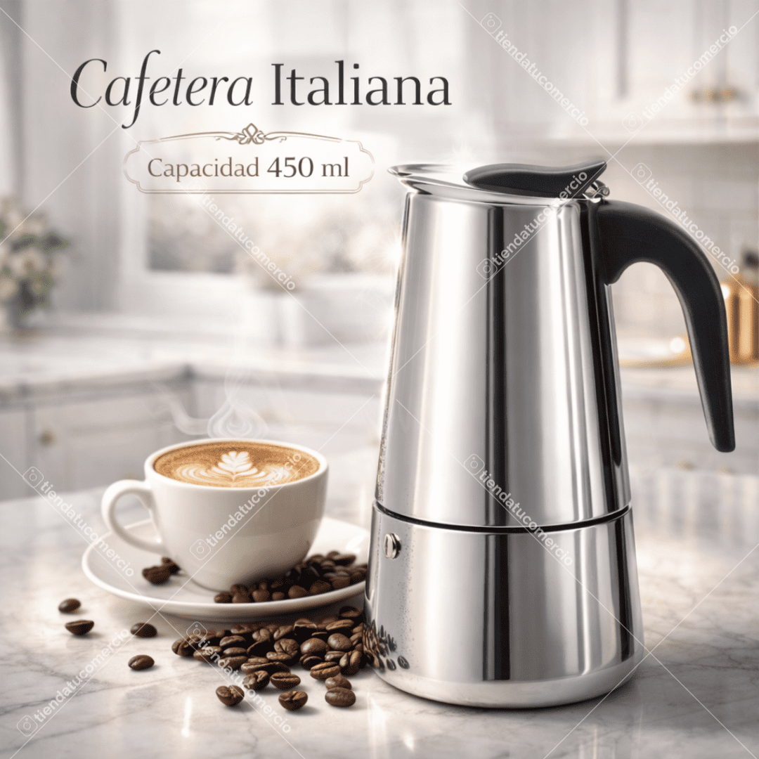 Milano Espresso 450™ – Cafetera Italiana Profesional en Acero Inoxidable