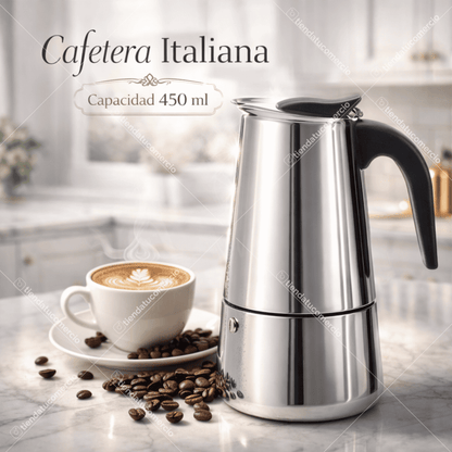Milano Espresso 450™ – Cafetera Italiana Profesional en Acero Inoxidable