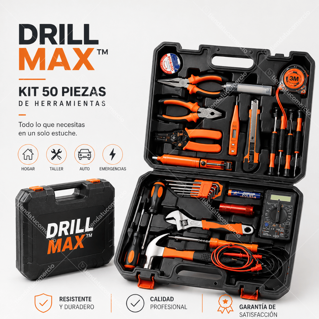 DRILL MAX™ – Kit 50 Piezas de Herramientas