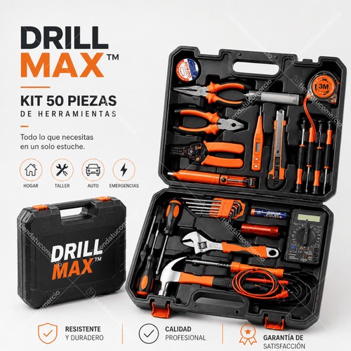 DRILL MAX™ – Kit 50 Piezas de Herramientas