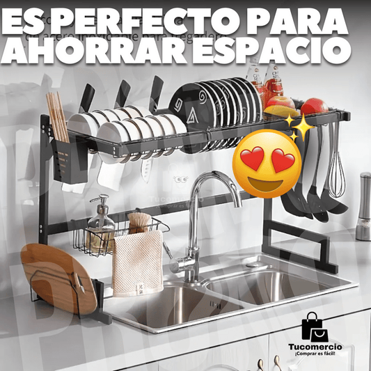 Platero Escurridor ELEVADO Ahorrador de espacio en Acero Inoxidable + Envío Gratis
