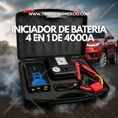Kit Iniciador de Batería Multifuncional: 4 en 1