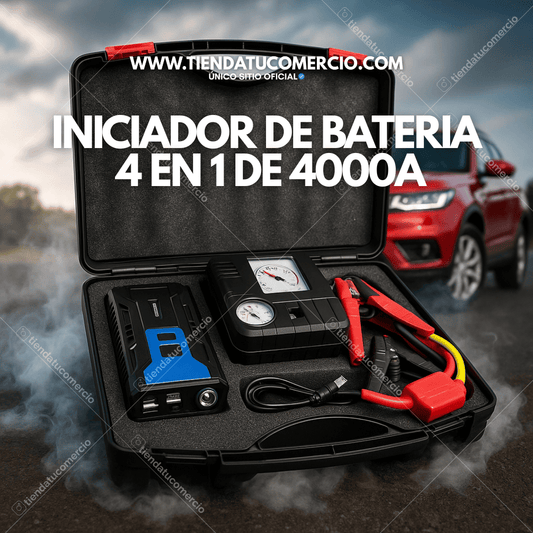 Kit Iniciador de Batería Multifuncional: 4 en 1