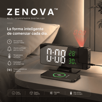 ZENOVA™ — Reloj Despertador Digital LED