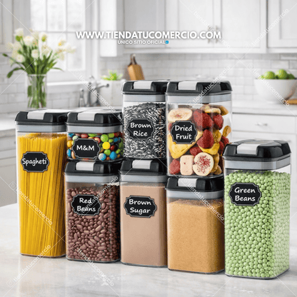 Juego de 7 contenedores herméticos para almacenar alimentos
