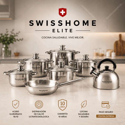 SWISSHOME ELITE™ — Juego de Ollas Acero Quirúrgico