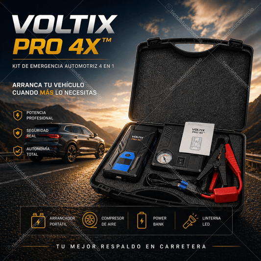 VOLTIX PRO 4X™  – Kit de Emergencia Automotriz 4 en 1