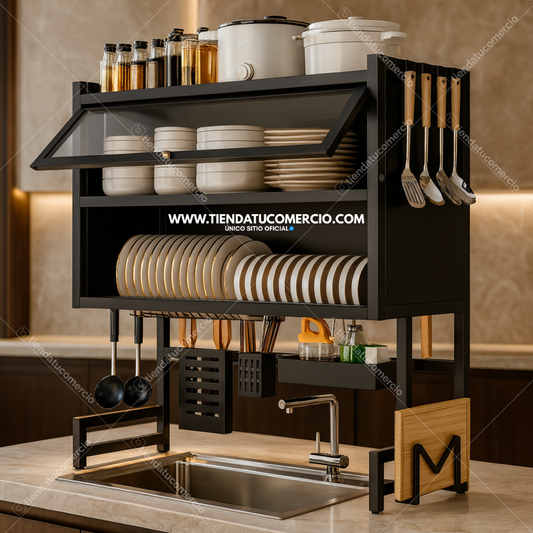 Platero Premium doble cajón en acero inoxidable