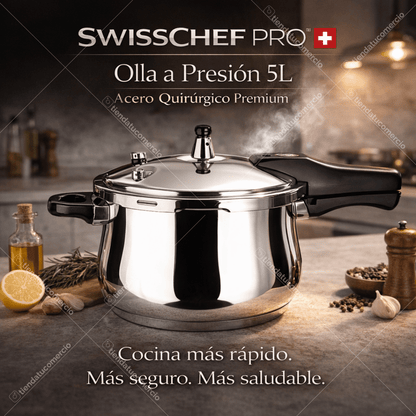 SWISSCHEF PRO™ — Olla a Presión 5L Acero Quirúrgico
