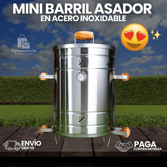 Mini Barril Asador: 8 libras, 6 a 10 personas 50cm x 35cm