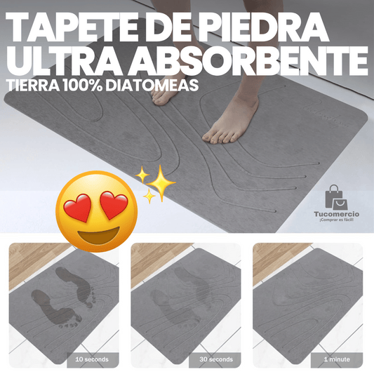 Tapete De Piedra para baño ULTRA ABSORBENTE: Tierra 100% de diatomeas