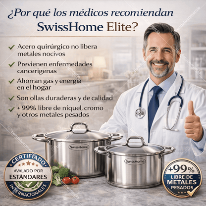 SWISSHOME ELITE™ — Juego de Ollas Acero Quirúrgico