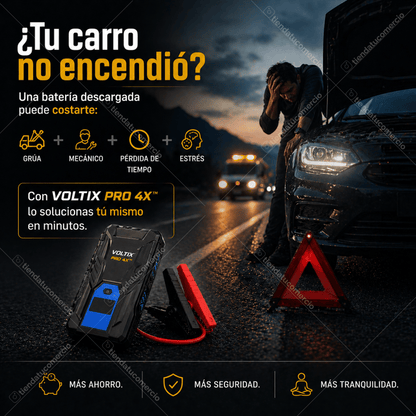 VOLTIX PRO 4X™  – Kit de Emergencia Automotriz 4 en 1