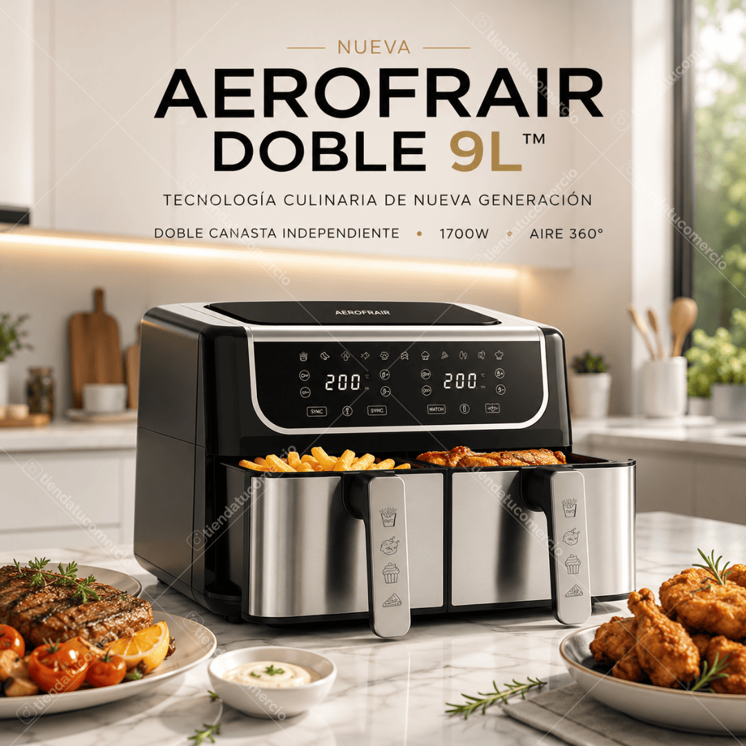 AEROFRAIR DOBLE 9L™ – Freidora de Doble Canasta